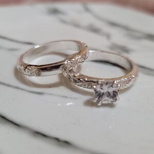 Wedding ring & band CZ